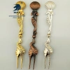 Retro ocean series fruit fork, shell 2-finger dessert fork, creative and fashionable home life products jyv18-07, Nordic style, wheel style, creative shells, conch, snail snake. Color mix style. Specification image